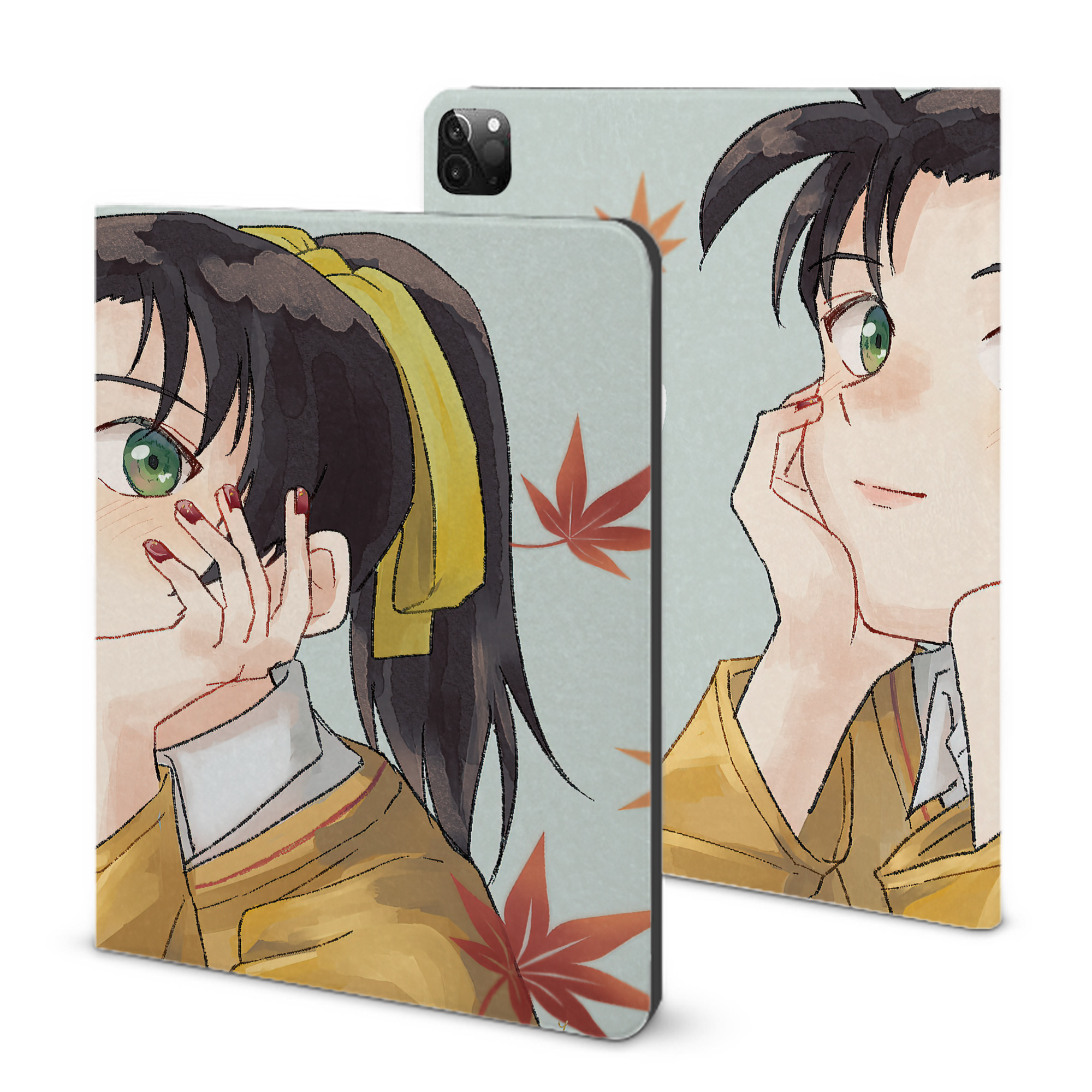 （画像用） 名探偵コナン Detective Conan IPadケース ペンホルダー付き ブックスタイルデザイン